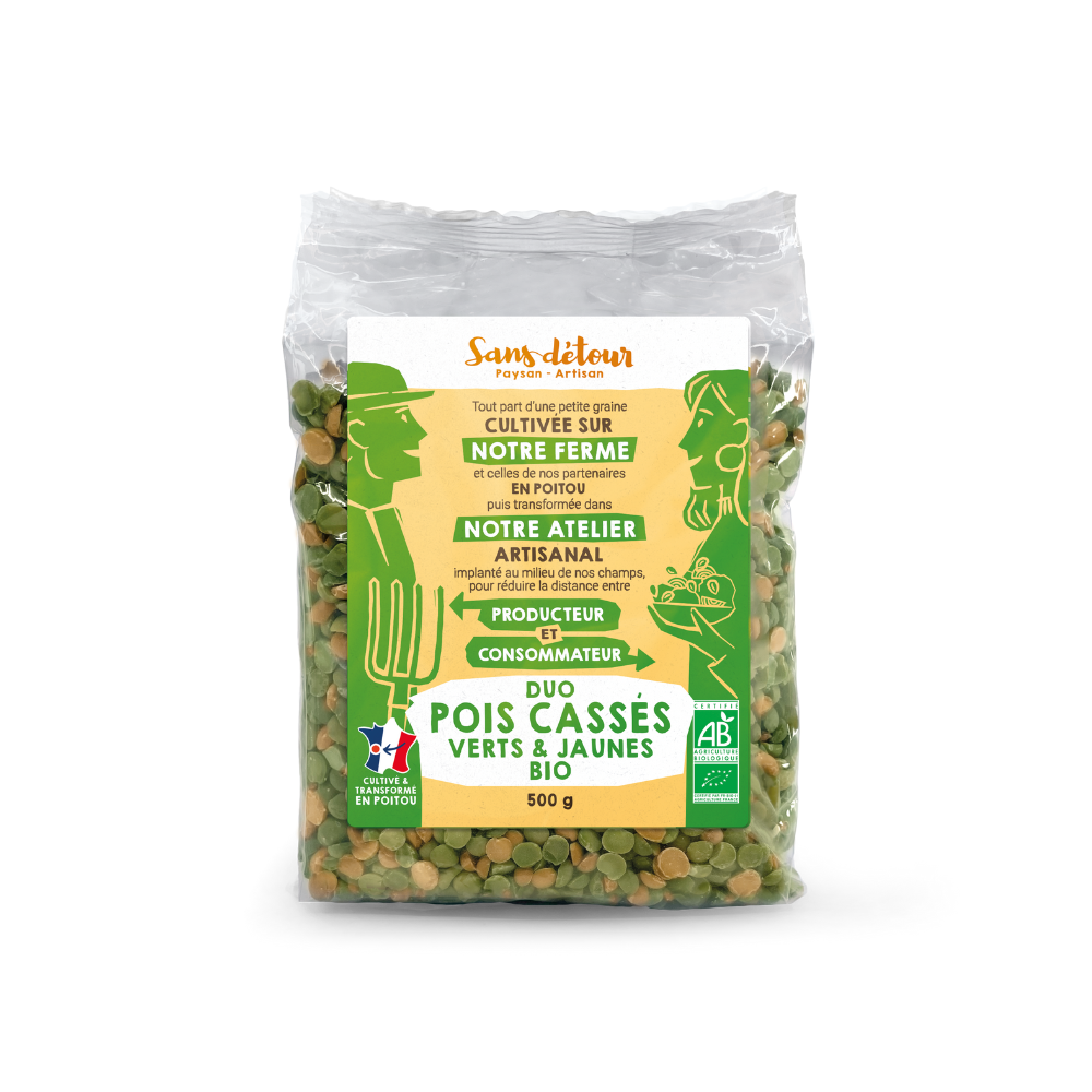 Duo pois cassés vert jaune bio