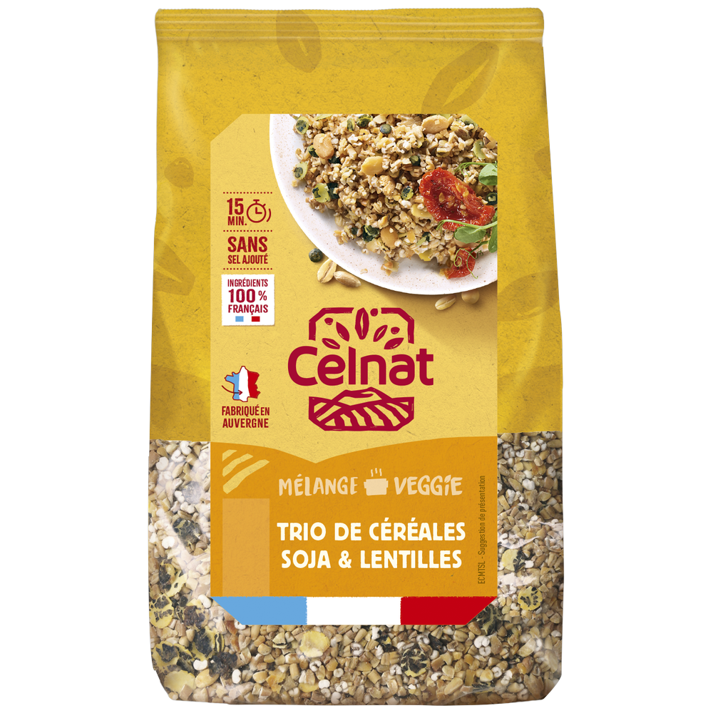 Trio de céréales soja & lentilles bio
