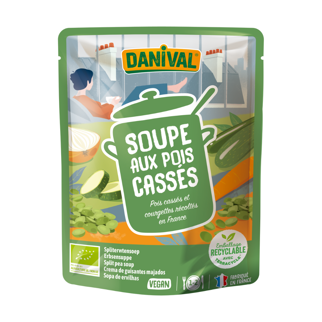 Soupe aux pois cassés récoltés en France bio