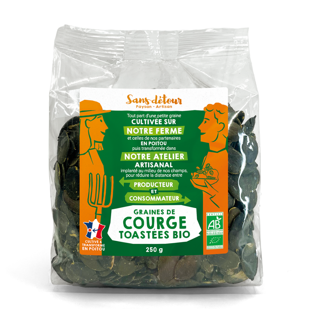 Graines de courge toastées origine France bio