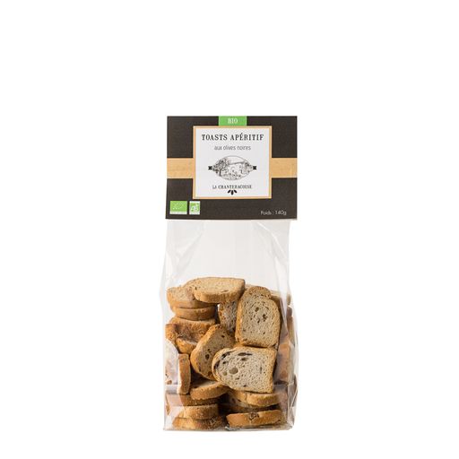 Toasts aux olives noires bio