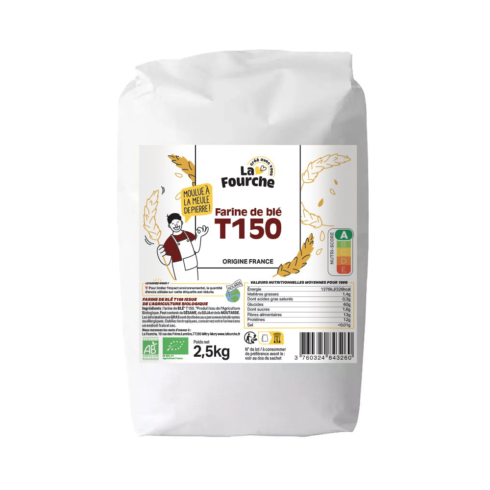 Farine de blé T150 bio - 2.5kg