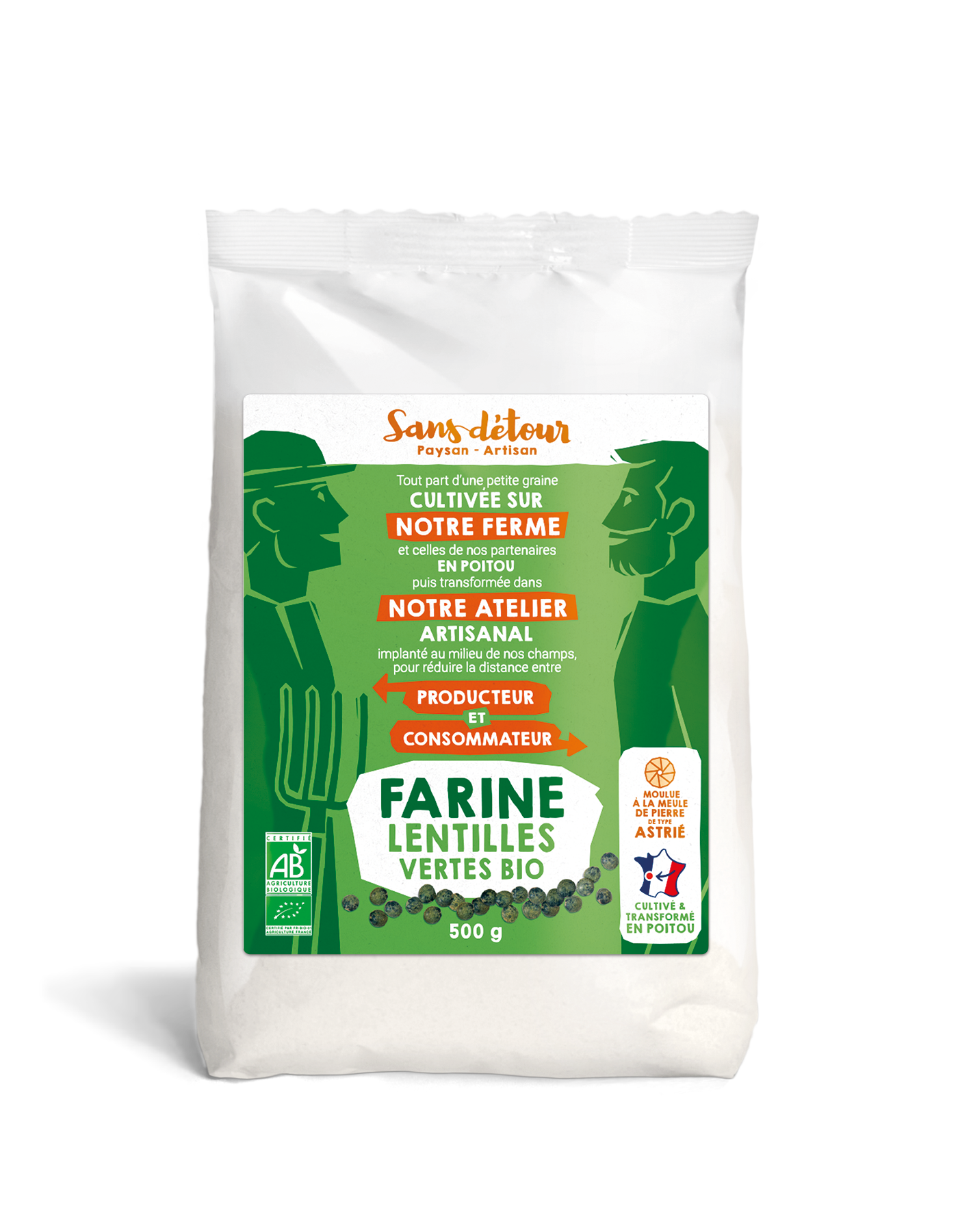 Farine de lentilles vertes bio