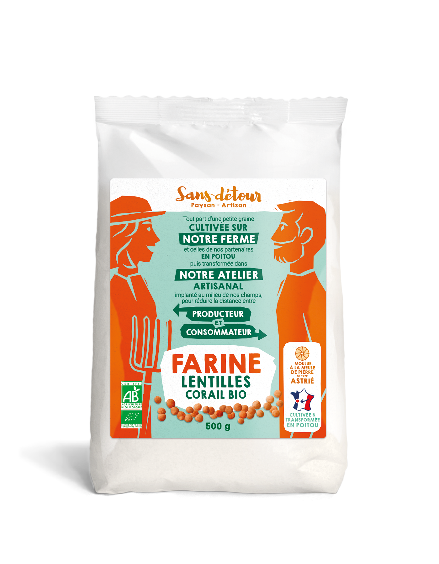 Farine de lentilles corail bio