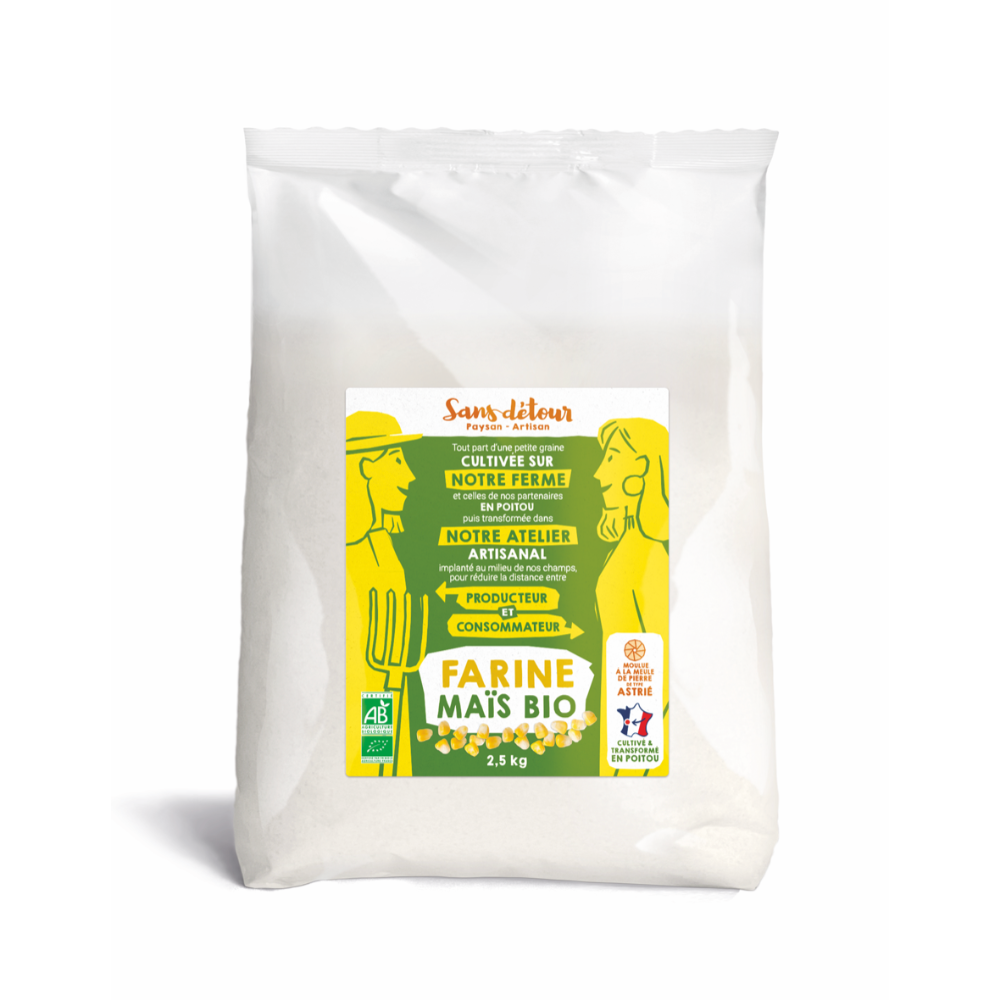 Farine complète de maïs origine France bio - 2.5kg