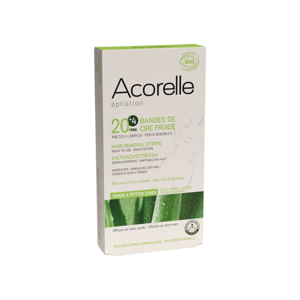 Bandes de cire froide visage certifiée bio x 24