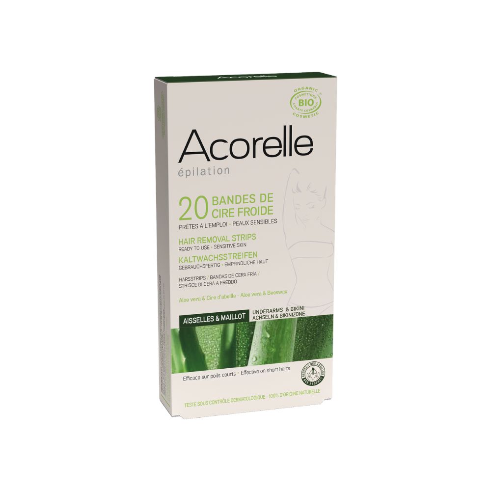 Bandes de cire froide aisselles et maillot certifiée bio x 20