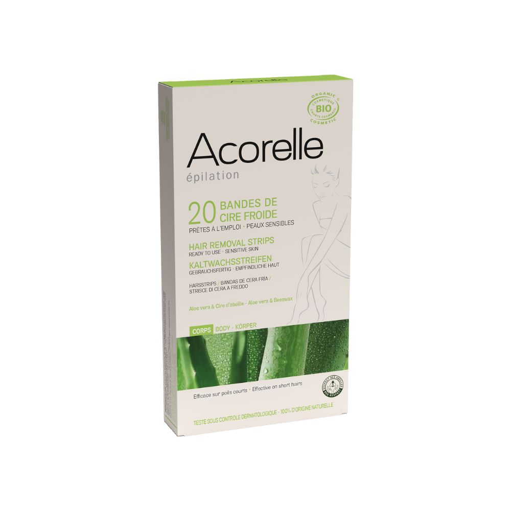 Bandes de cire froide corps certifiée bio x 20