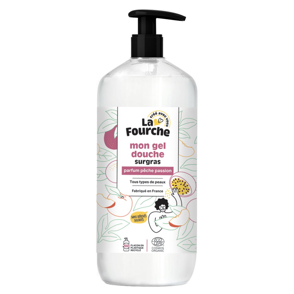 Gel douche pêche passion certifié Cosmos Organic - 1L