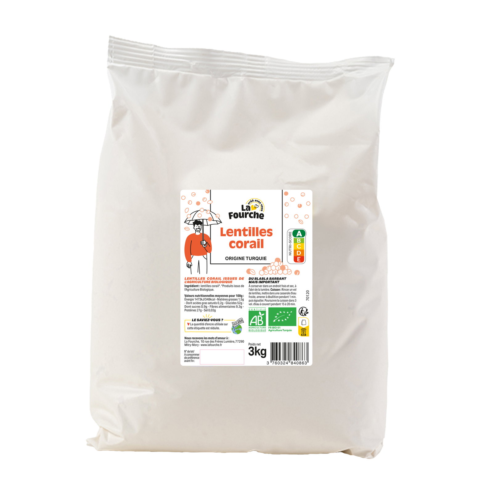 Lentilles corail bio