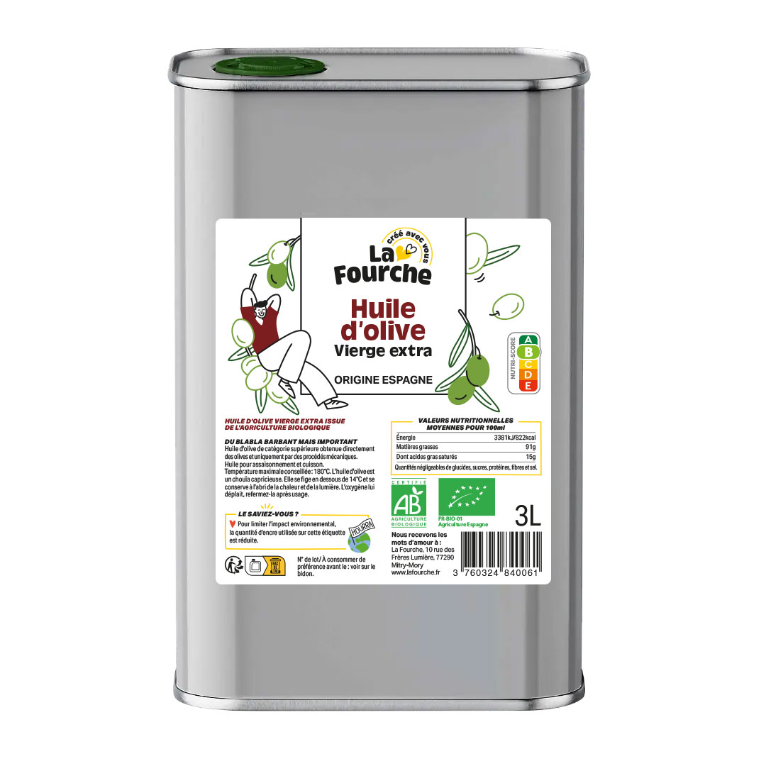 Huile d'olive vierge extra origine Espagne bio