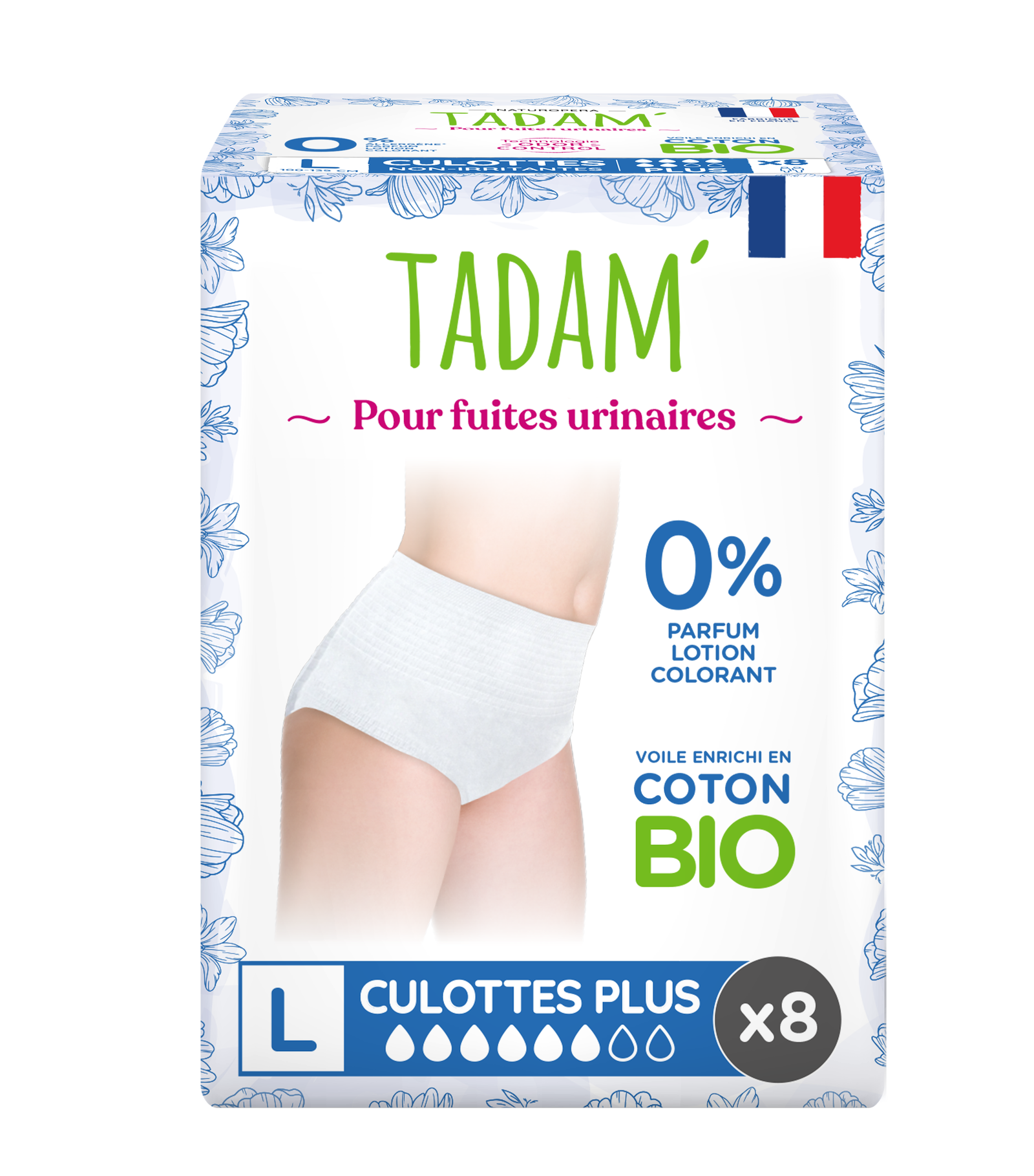 Culottes fuites urinaires - taille L x 8