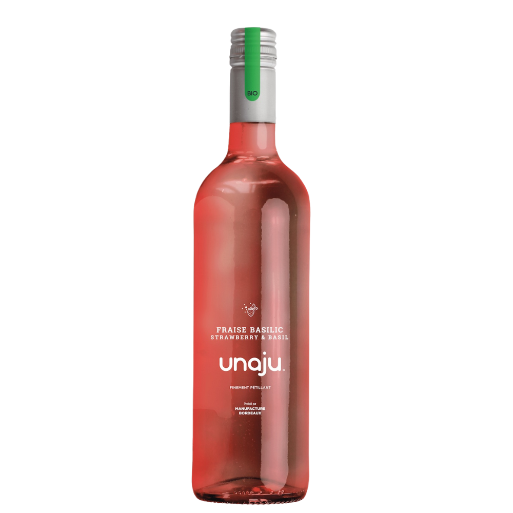 Boisson pétillante fraise basilic bio