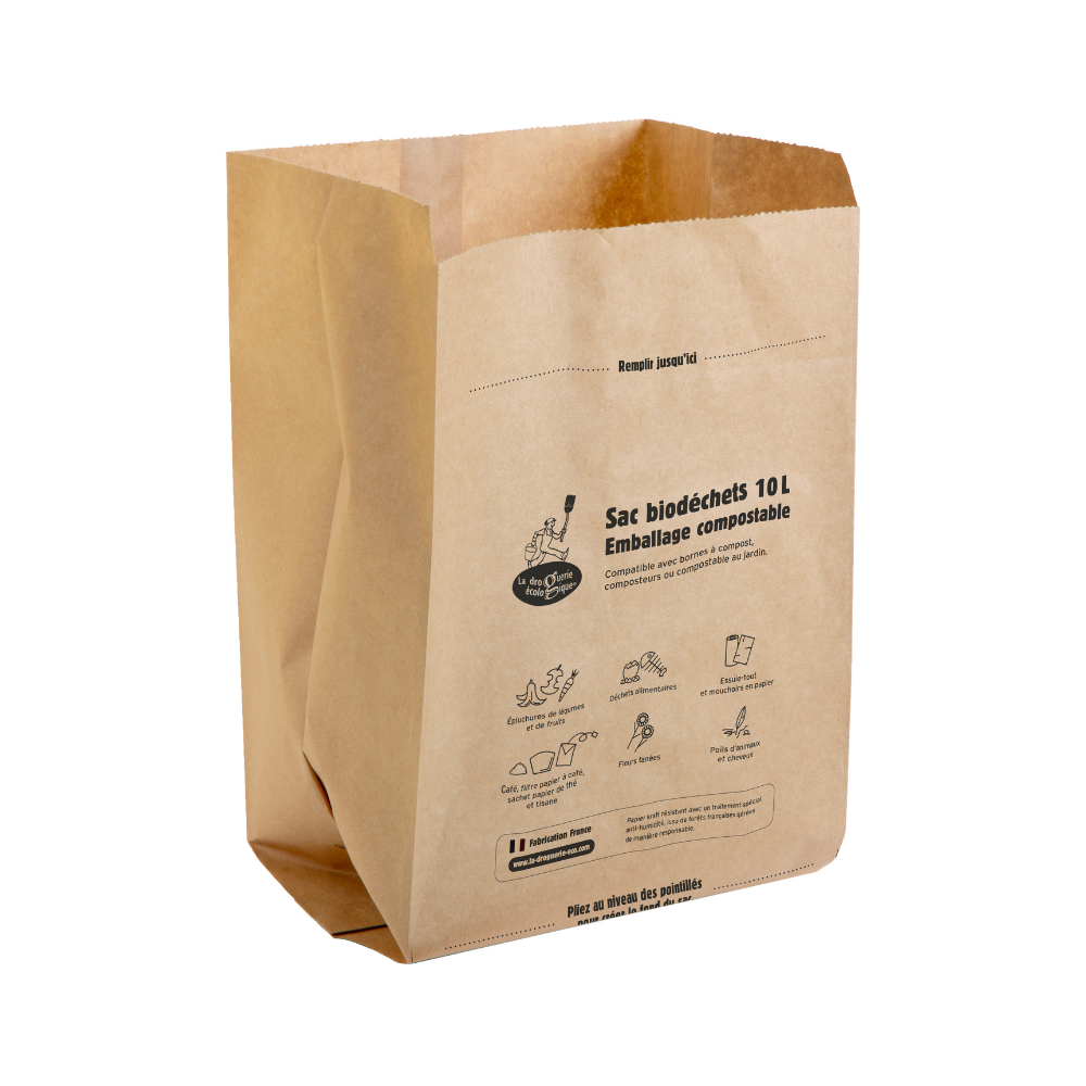 Sacs kraft biodéchets 10l x 15