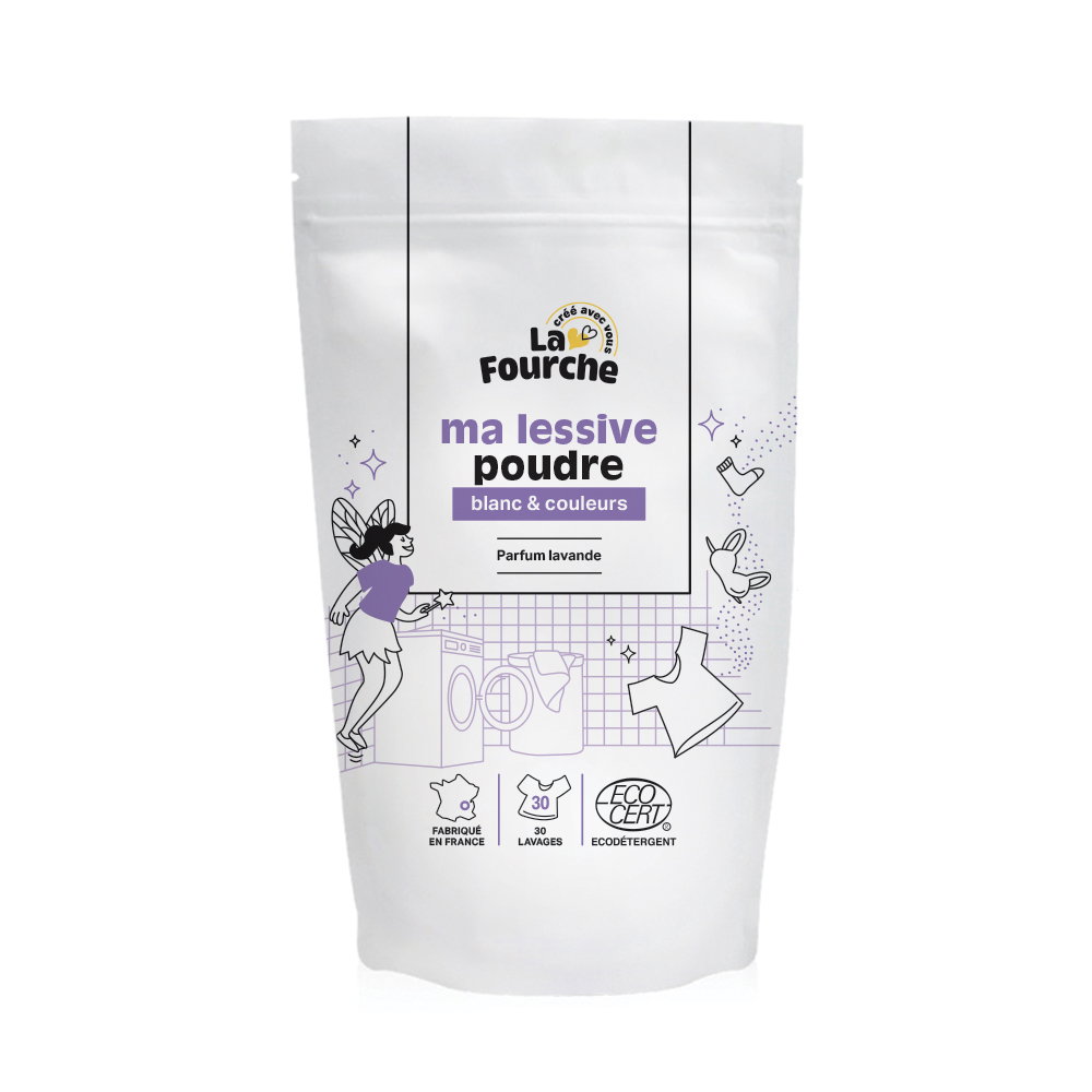 Lessive en poudre blanc & couleurs certifiée Ecodétergent - 1kg