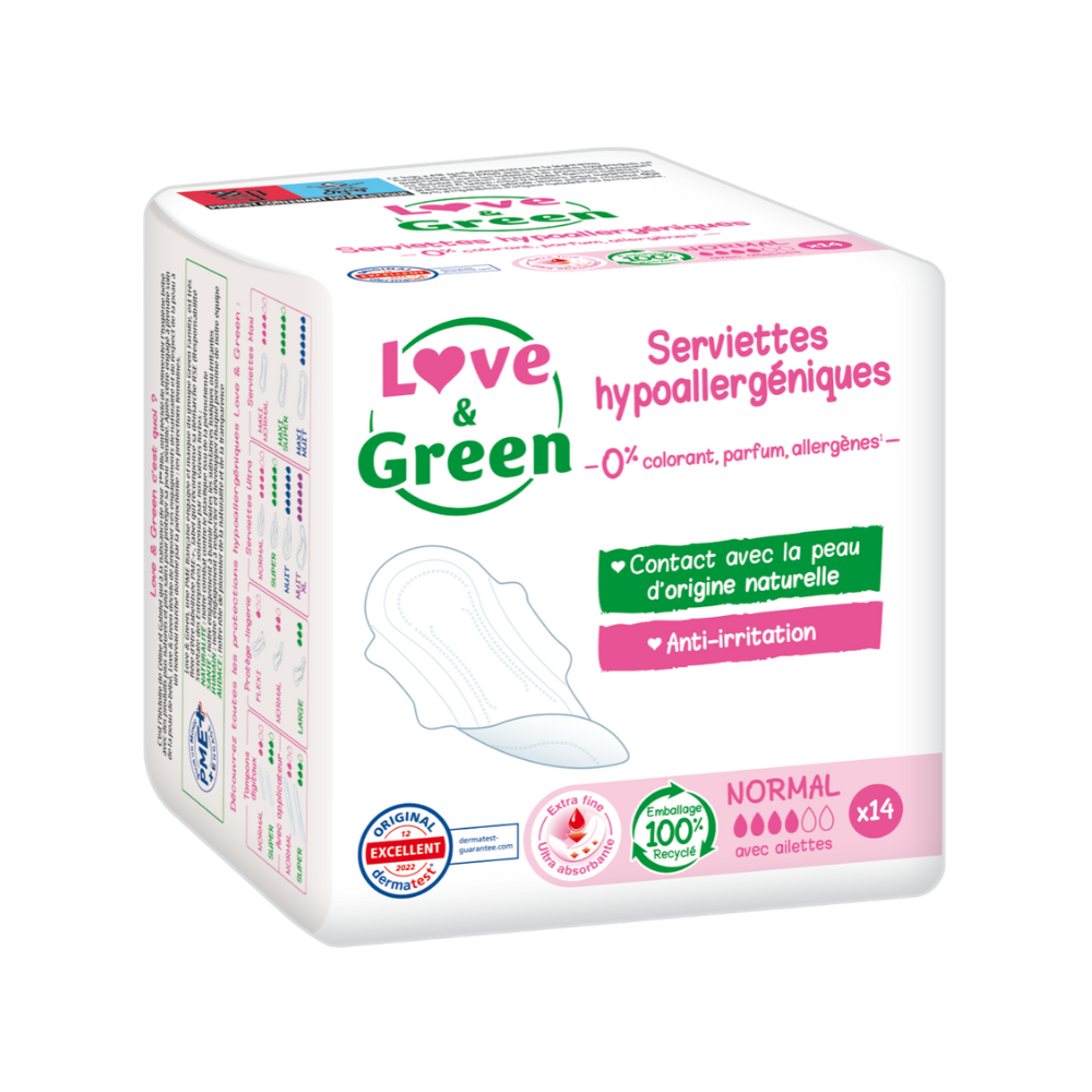 Serviettes normal avec ailettes x 14