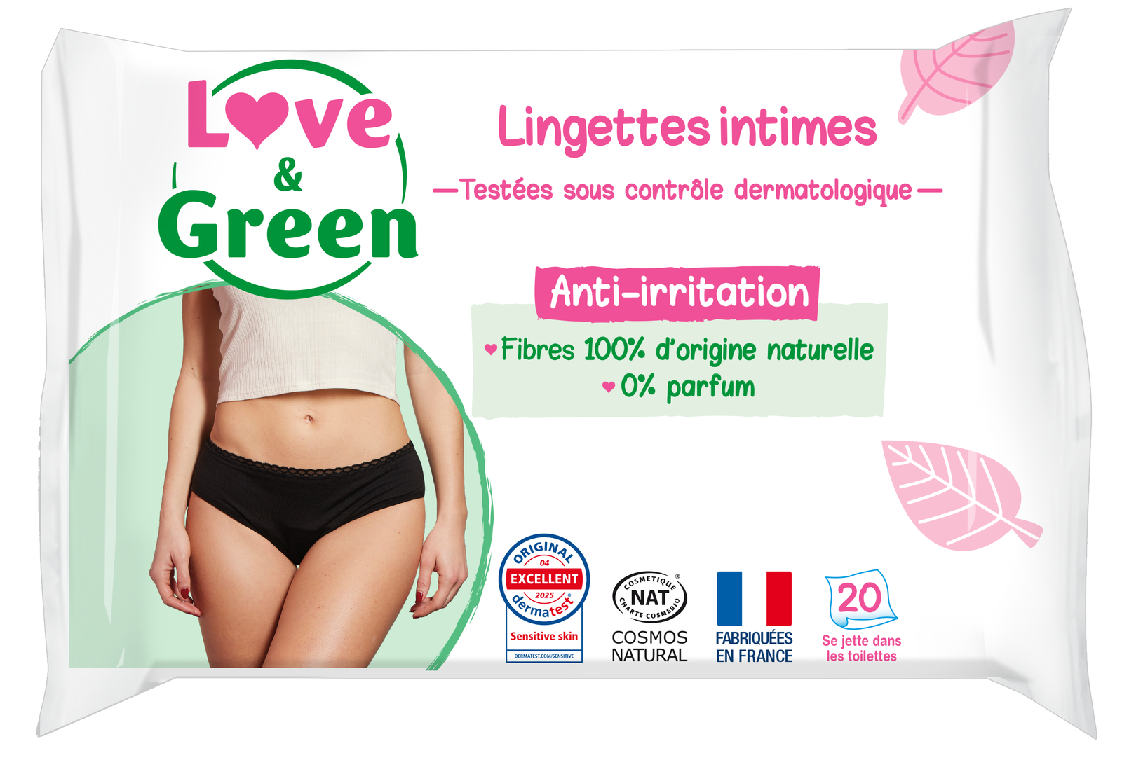 Lingettes intimes apaisantes x 20