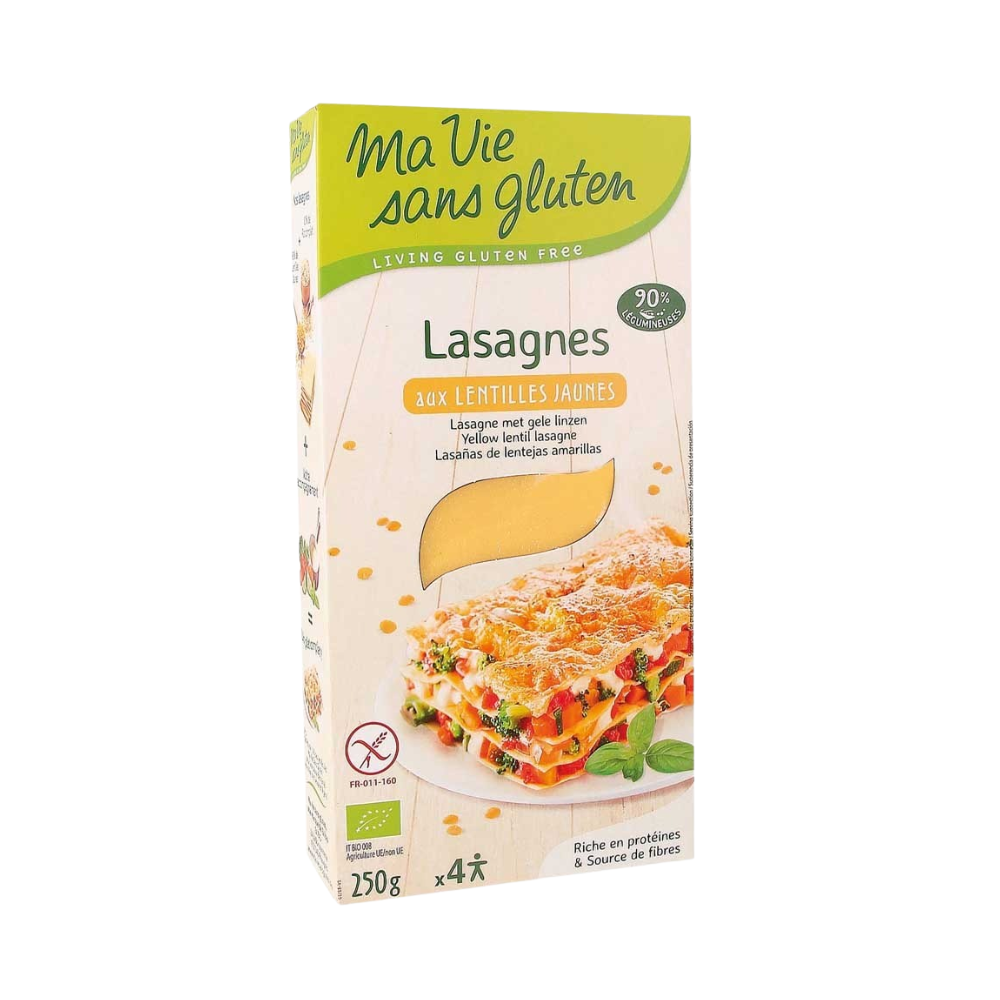 Lasagnes aux lentilles jaunes bio