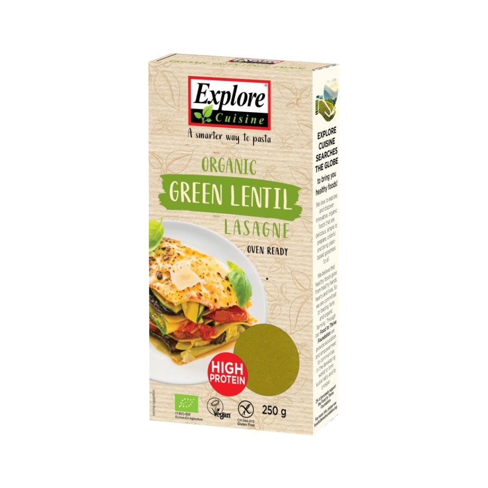 Lasagnes de lentilles vertes sans gluten bio