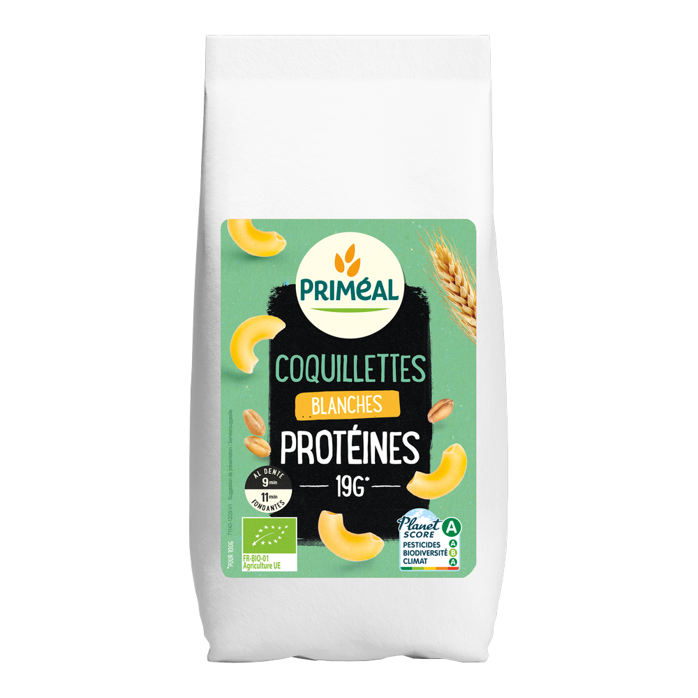 Coquillettes blanches protéinées bio