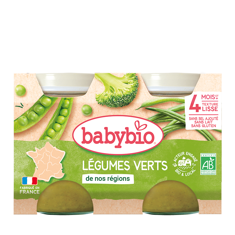 Petits pots légumes verts bio (dès 4 mois) - 2x130g