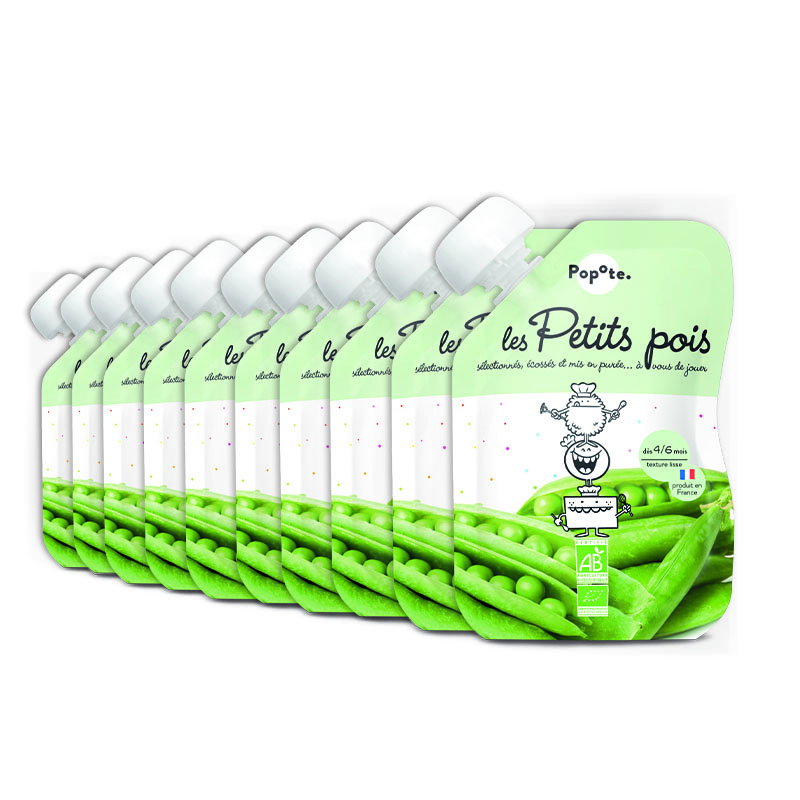 Pack gourdes petits pois bio (dès 4 mois) - 10x120g