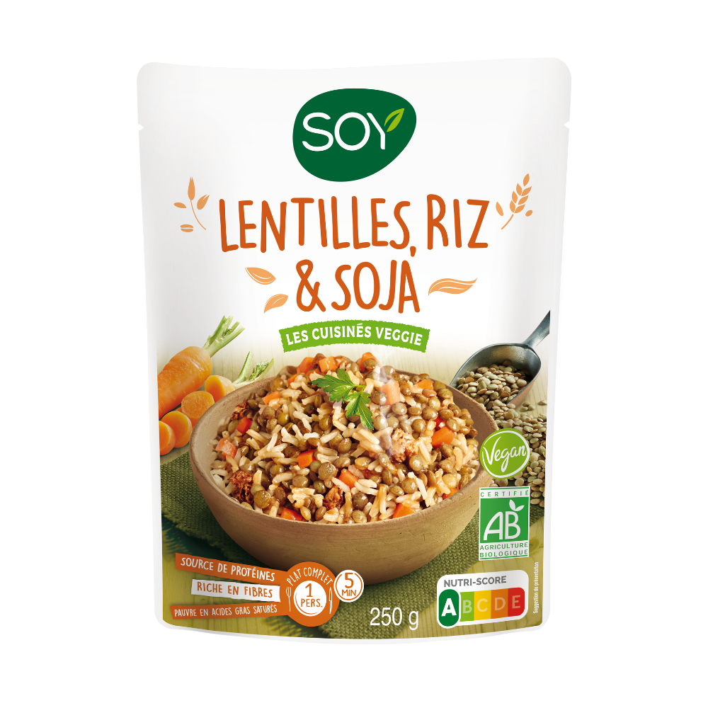 Lentilles riz et soja "les cuisinés veggie" bio