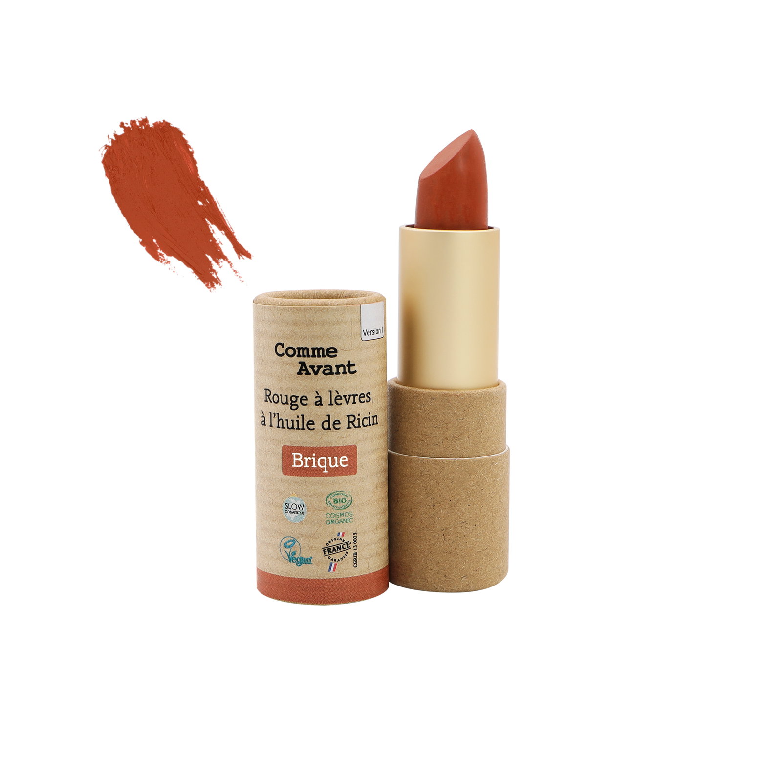Rouge à lèvres vegan 6 ingrédients - brique