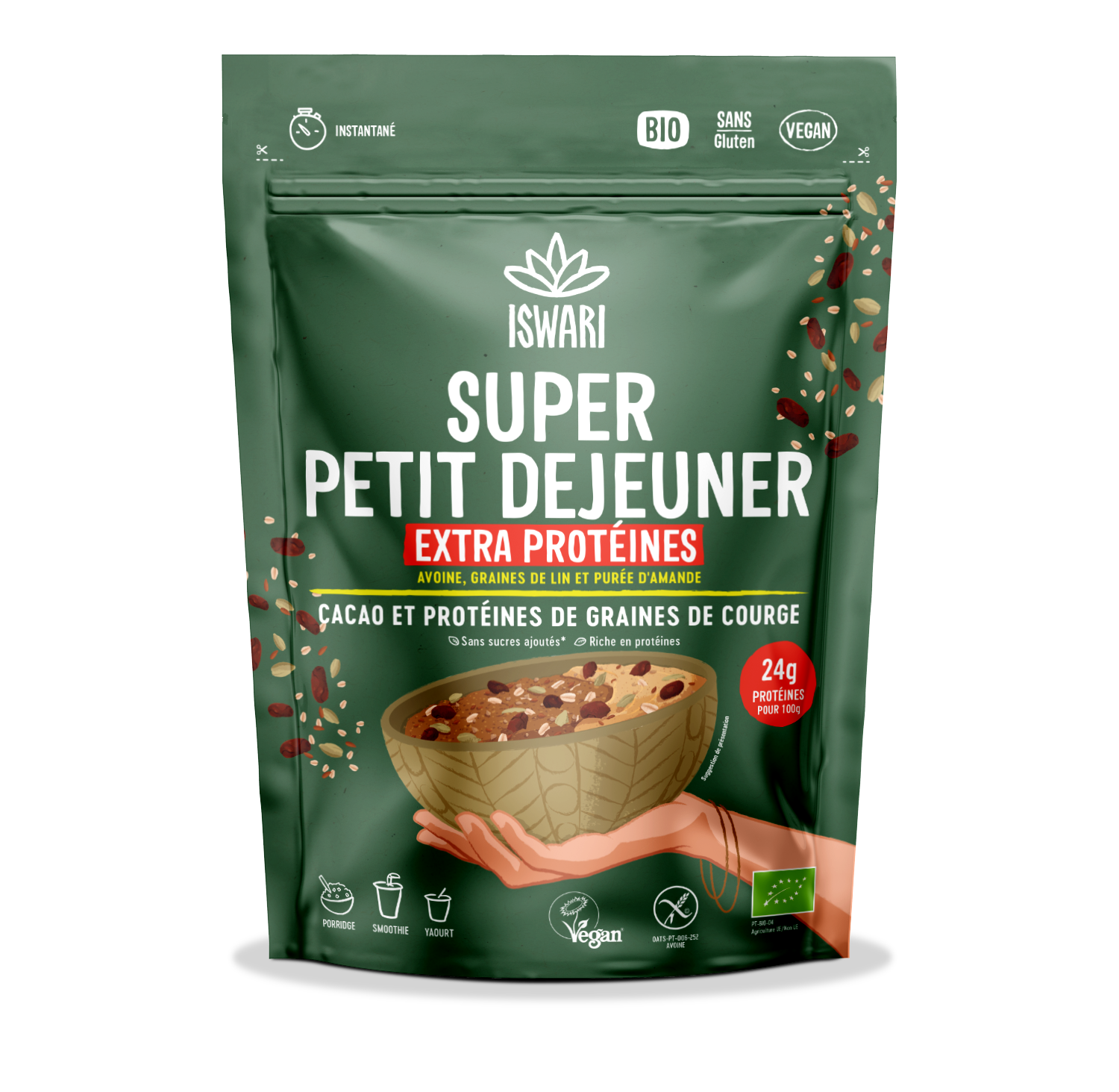 Petit déjeuner extra proteine cacao bio