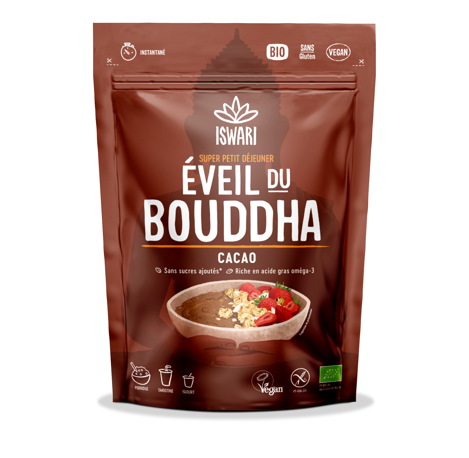 Petit déjeuner éveil du bouddha au cacao bio