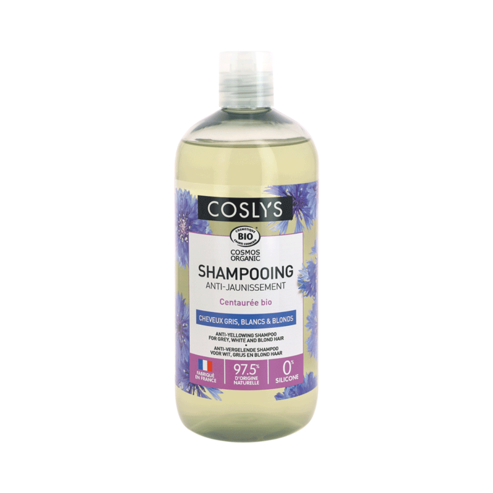Shampoing anti jaunissement cheveux blancs, gris et blonds