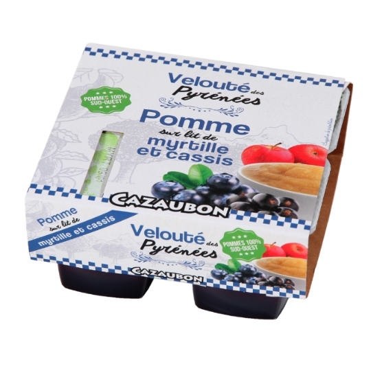 Compote Pomme sur Lit de Myrtille et Cassis CAZAUBON
