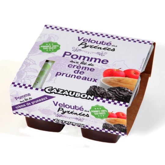 Compote Pomme sur Lit de Crème de Pruneaux CAZAUBON