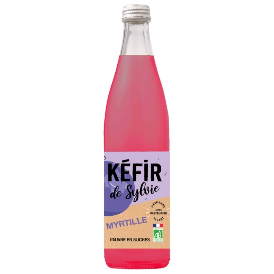 Kéfir Myrtille Bio Pétillant Pauvre en Sucres KEFIR DE SYLVIE