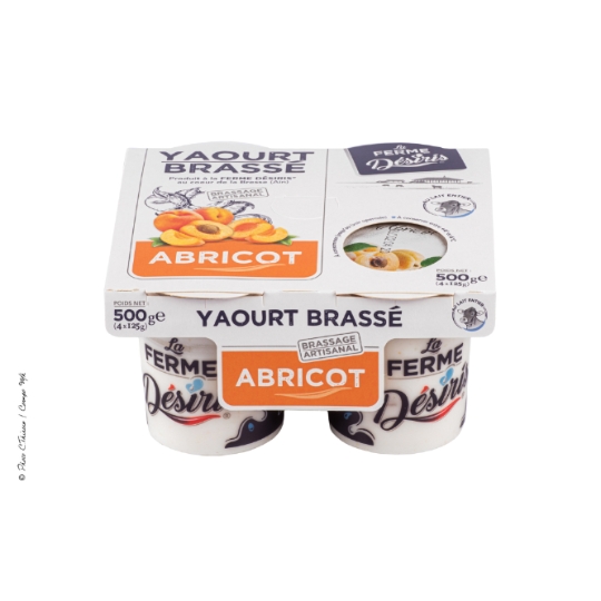 Yaourt Brassé Abricot Brassage Artisanal au Lait Entier LA FERME DESIRIS