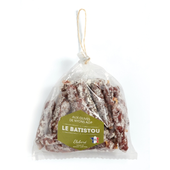 Saucisson Sec AOP aux Olives de Nyons LE BATISTOU