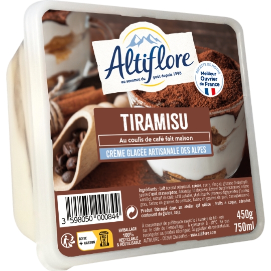Crème Glacée Tiramisu au Coulis de Café ALTIFLORE
