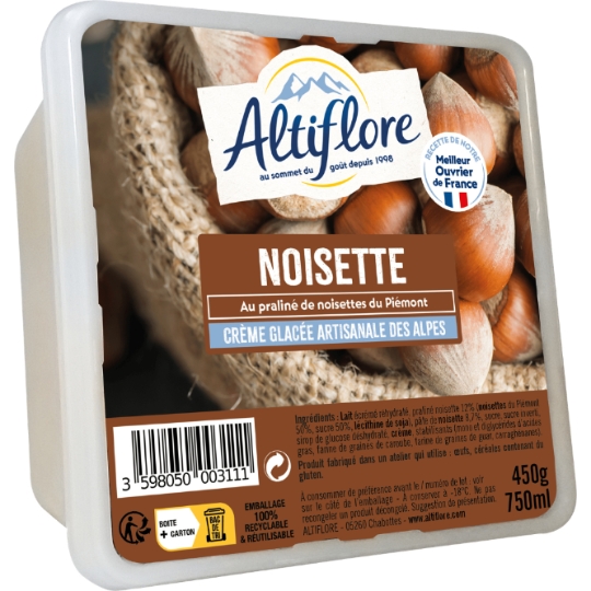 Crème Glacée Noisette au Praliné de Noisettes du Piémont ALTIFLORE