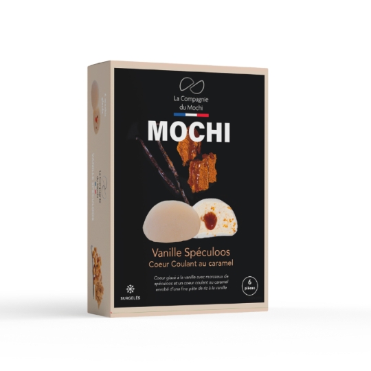 Mochi Glacé Vanille Spéculoos Coeur Coulant au Caramel LA COMPAGNIE DU MOCHI