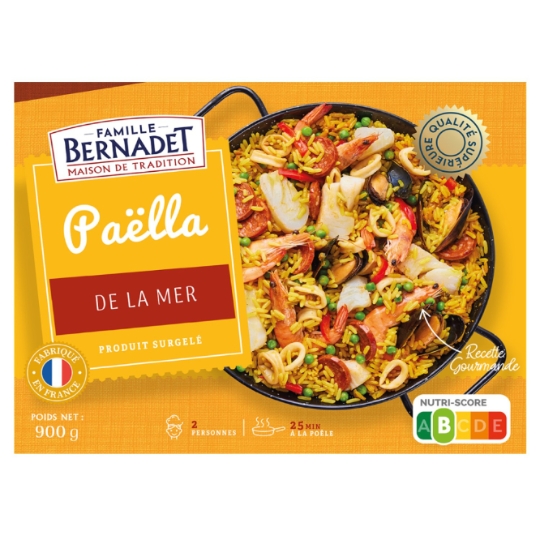 Paëlla de la Mer Surgelée Recette Gourmande FAMILLE BERNADET