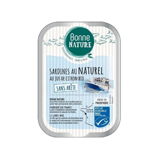Sardines Au Naturel Au Jus De Citron Sans Arete 115g - Bonne Nature