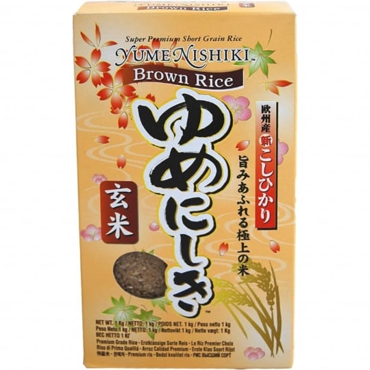 Riz Brun Complet Premium Koshihikari 1kg - Grain Court De Haute Qualité - Marque  3 B YUMENISHIKI
