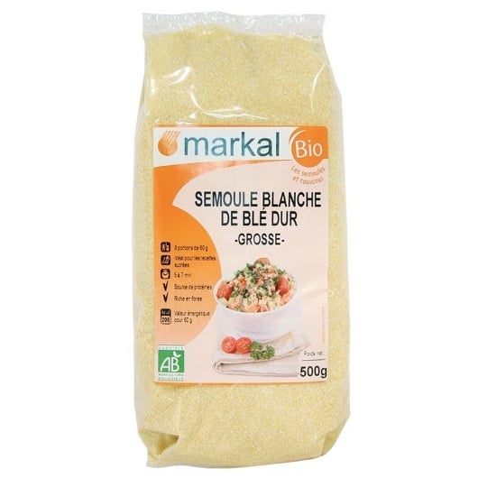 Semoule Blanche De Ble Dur Grosse 500g - Markal MARKAL
