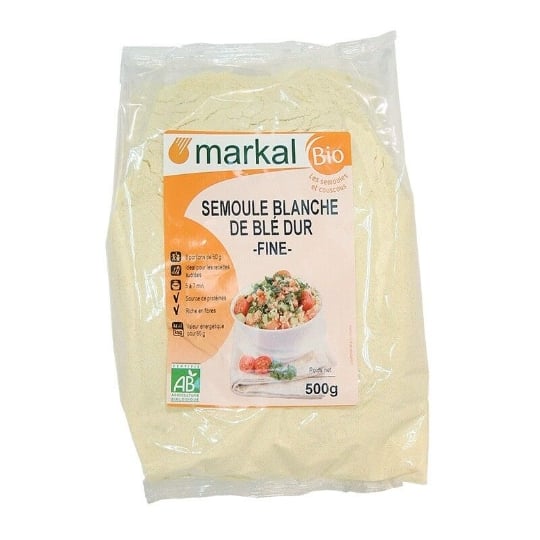 Semoule Blanche De Ble Dur Fine 500g - Markal MARKAL