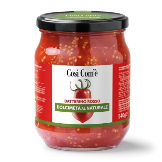 Dolcimetà Tomates Datterino Rouges Au Naturel Coupées En Deux 540 Gr COSÌ COM'È - FINAGRICOLA