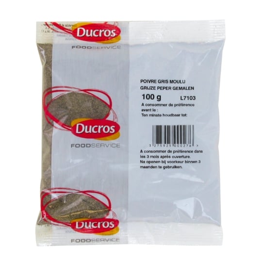 Poivre Gris Moulu 100g - Marque  4 Sachets DUCROS