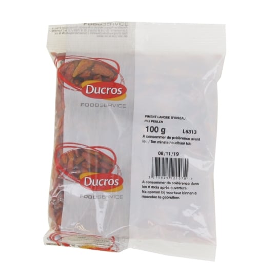 Piment Langue D'oiseau Entier 100g - Fort Et Parfumé - Marque  4 Sachets DUCROS