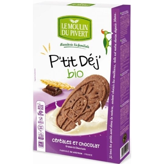 Biscuits P'tit Dej Cereales Chocolat 190 - Moulin Du Pivert LE MOULIN DU PIVERT