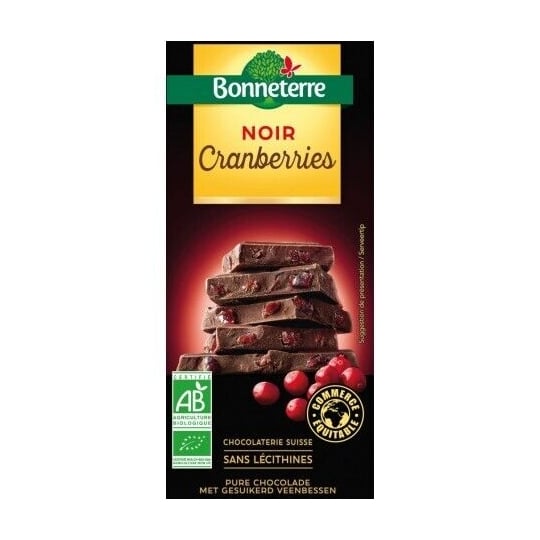 Chocolat Noir Cranberries BONNETERRE