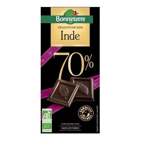 Chocolat Noir Origine Inde 70% 80g - Bonneterre BONNETERRE